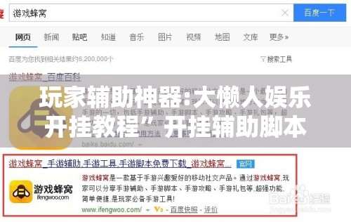 玩家辅助神器:大懒人娱乐开挂教程”开挂辅助脚本+详细开挂安装教程