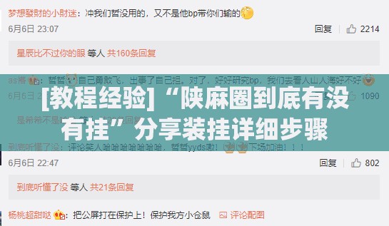 [教程经验]“陕麻圈到底有没有挂”分享装挂详细步骤