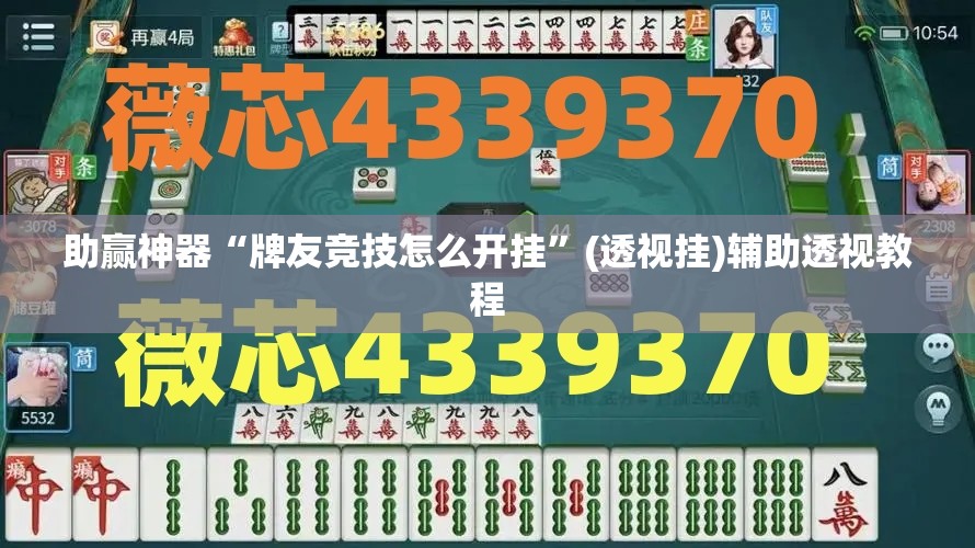 助赢神器“牌友竞技怎么开挂”(透视挂)辅助透视教程