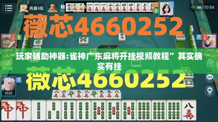 玩家辅助神器:雀神广东麻将开挂视频教程	”其实确实有挂