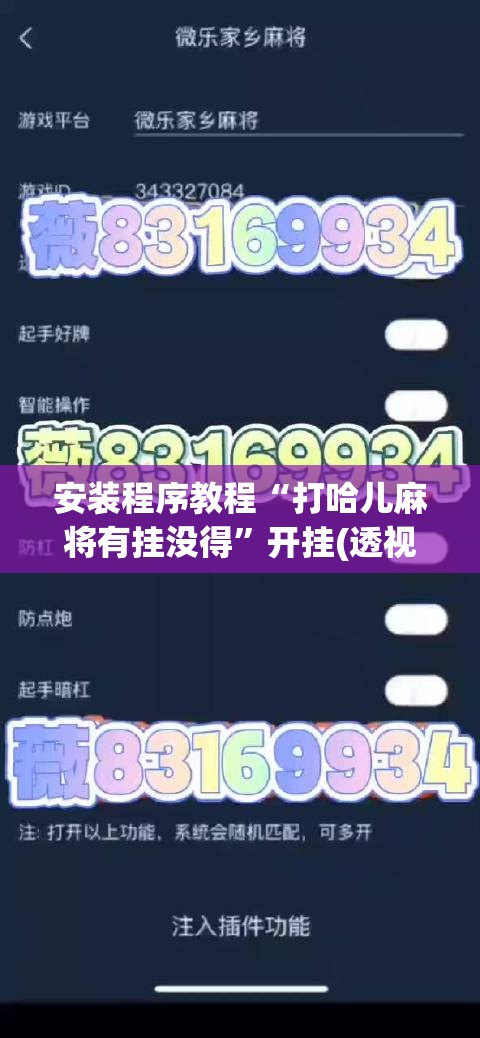 安装程序教程“打哈儿麻将有挂没得”开挂(透视)辅助教程