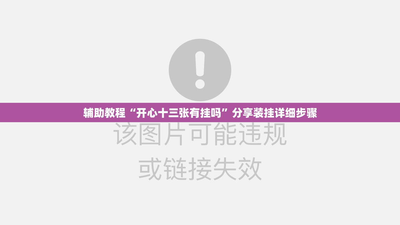 辅助教程“开心十三张有挂吗	”分享装挂详细步骤
