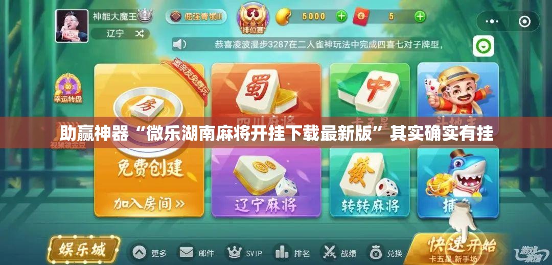 助赢神器“微乐湖南麻将开挂下载最新版”其实确实有挂
