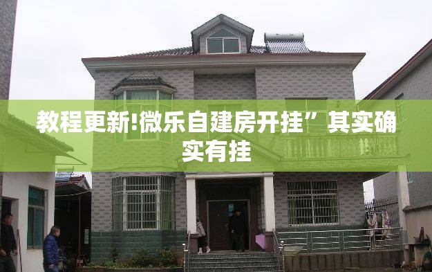 教程更新!微乐自建房开挂”其实确实有挂