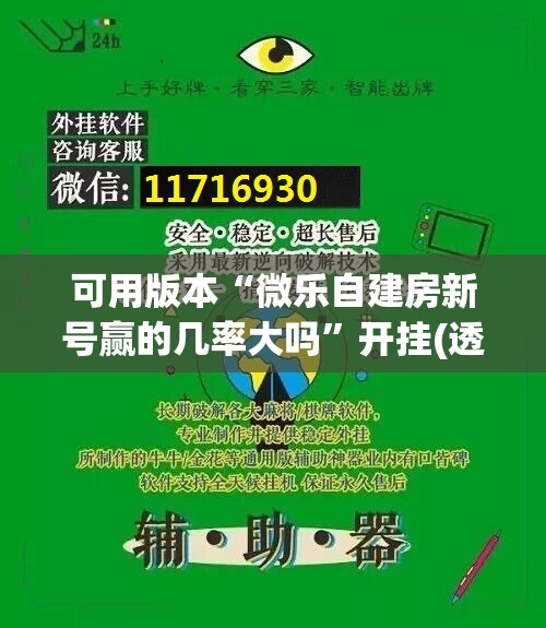 可用版本“微乐自建房新号赢的几率大吗”开挂(透视)辅助神器