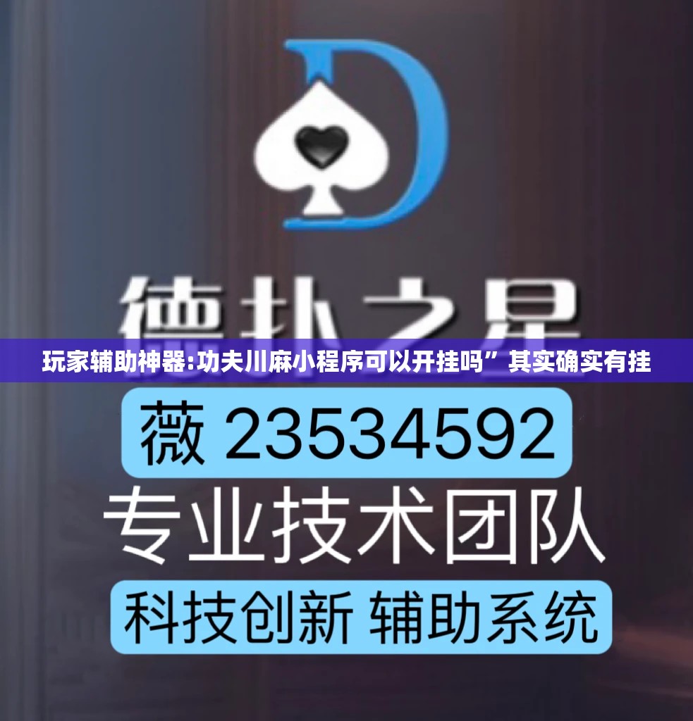 玩家辅助神器:功夫川麻小程序可以开挂吗	”其实确实有挂