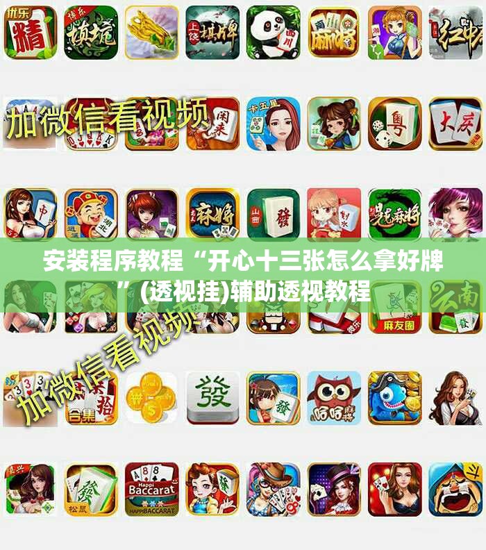 安装程序教程“开心十三张怎么拿好牌	”(透视挂)辅助透视教程