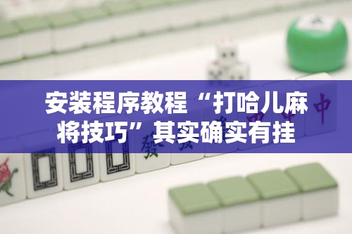 安装程序教程“打哈儿麻将技巧	”其实确实有挂