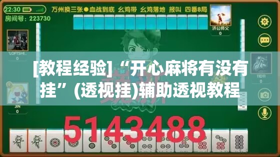 [教程经验]“开心麻将有没有挂”(透视挂)辅助透视教程
