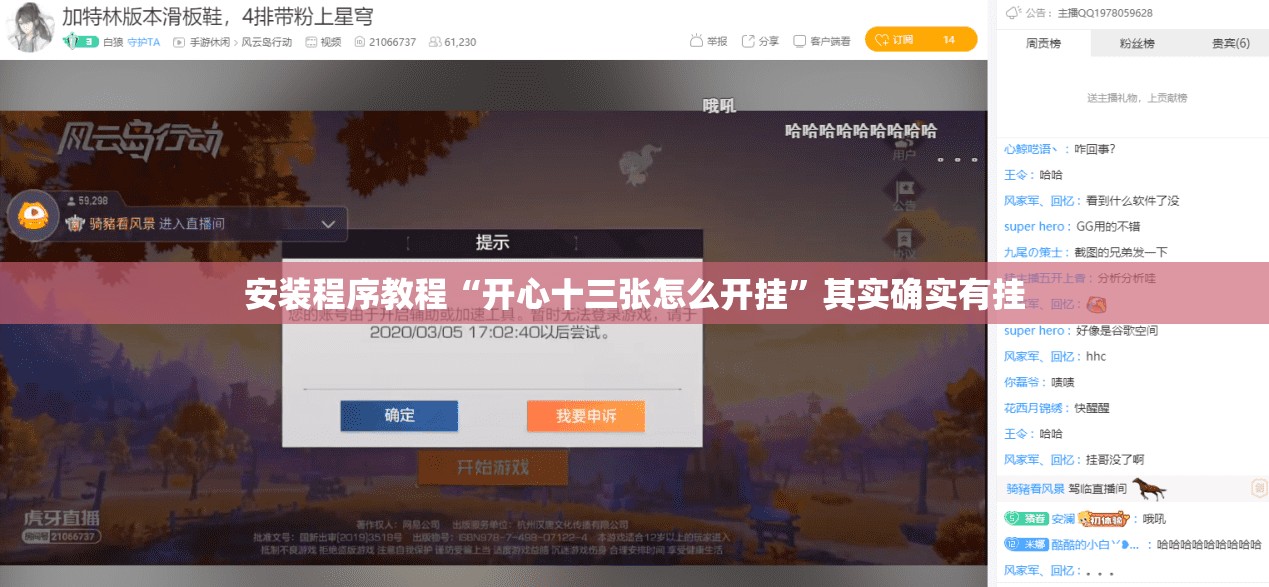 安装程序教程“开心十三张怎么开挂”其实确实有挂