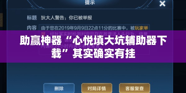 助赢神器“心悦填大坑辅助器下载”其实确实有挂