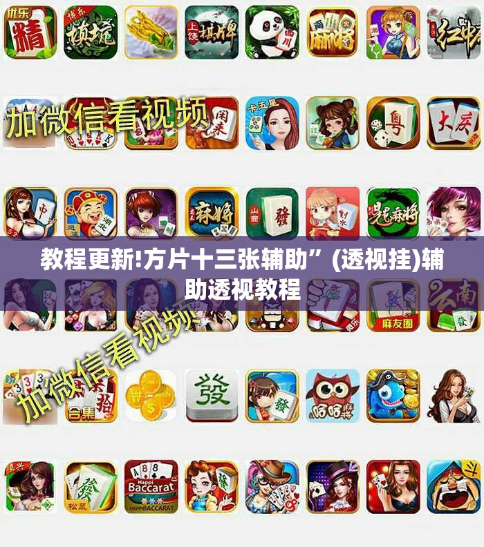 教程更新!方片十三张辅助”(透视挂)辅助透视教程
