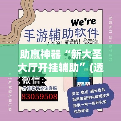 助赢神器“新大圣大厅开挂辅助”(透视挂)辅助透视教程