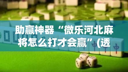 助赢神器“微乐河北麻将怎么打才会赢	”(透视挂)辅助透视教程