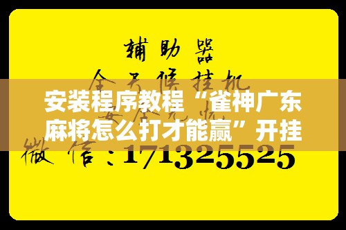 安装程序教程“雀神广东麻将怎么打才能赢”开挂辅助脚本+详细开挂安装教程