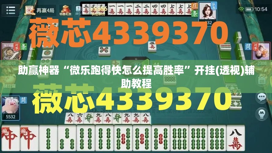 助赢神器“微乐跑得快怎么提高胜率”开挂(透视)辅助教程
