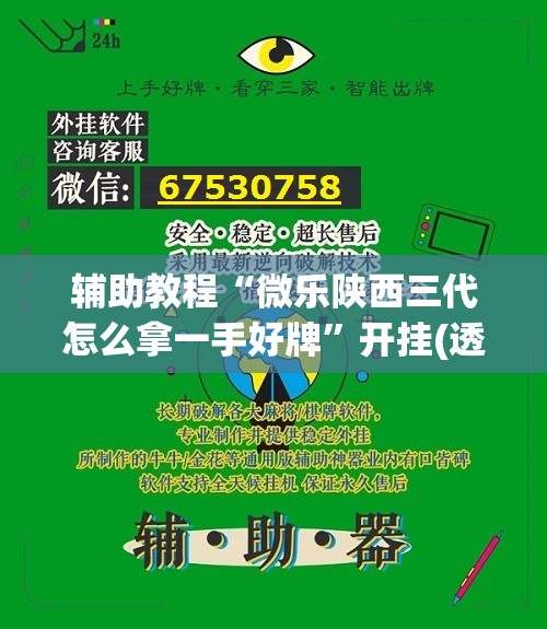 辅助教程“微乐陕西三代怎么拿一手好牌”开挂(透视)辅助神器