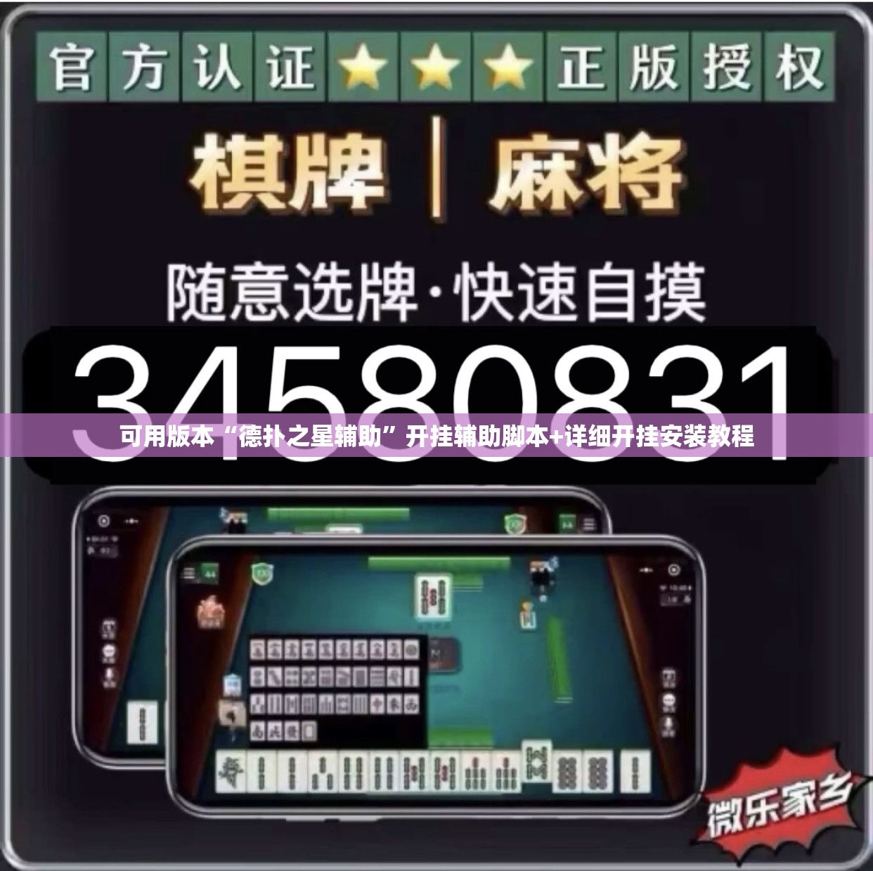 可用版本“德扑之星辅助	”开挂辅助脚本+详细开挂安装教程