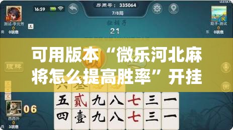 可用版本“微乐河北麻将怎么提高胜率”开挂(透视)辅助教程