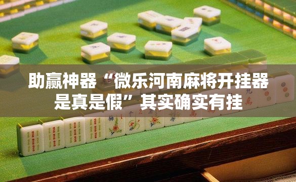 助赢神器“微乐河南麻将开挂器是真是假”其实确实有挂