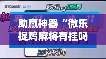 助赢神器“微乐捉鸡麻将有挂吗”开挂(透视)辅助教程