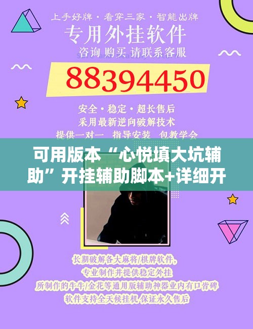 可用版本“心悦填大坑辅助	”开挂辅助脚本+详细开挂安装教程
