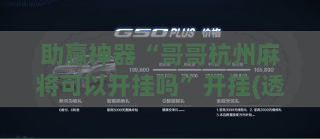 助赢神器“哥哥杭州麻将可以开挂吗”开挂(透视)辅助神器