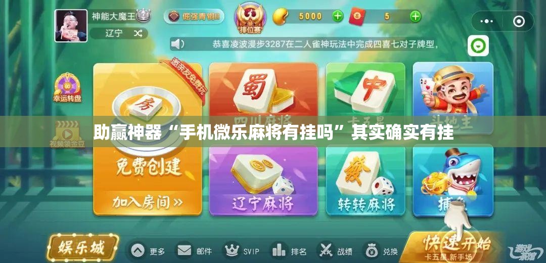 助赢神器“手机微乐麻将有挂吗”其实确实有挂