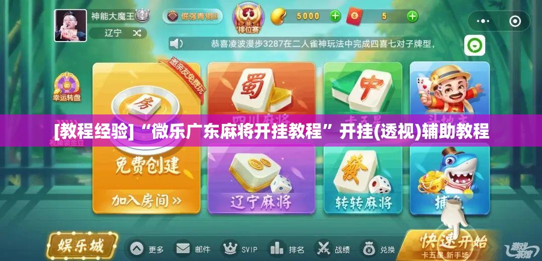[教程经验]“微乐广东麻将开挂教程”开挂(透视)辅助教程