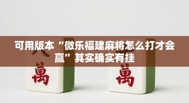可用版本“微乐福建麻将怎么打才会赢	”其实确实有挂