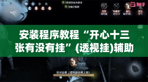 安装程序教程“开心十三张有没有挂”(透视挂)辅助透视教程