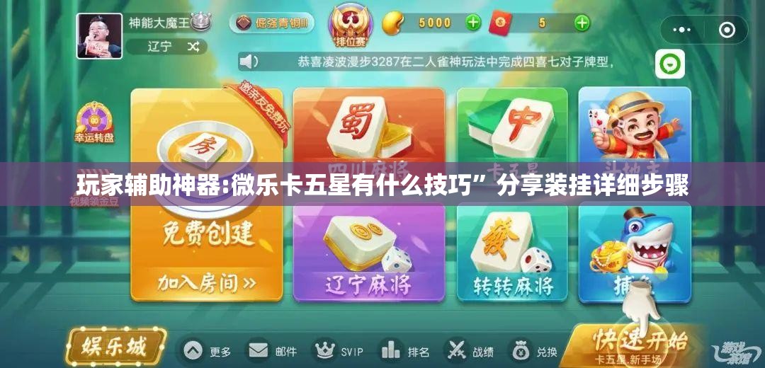 玩家辅助神器:微乐卡五星有什么技巧	”分享装挂详细步骤